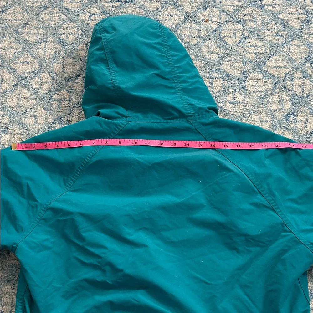 L.L. Bean vintage teal flannel lined multi pocket coat jacket medium - Picture 6 of 9